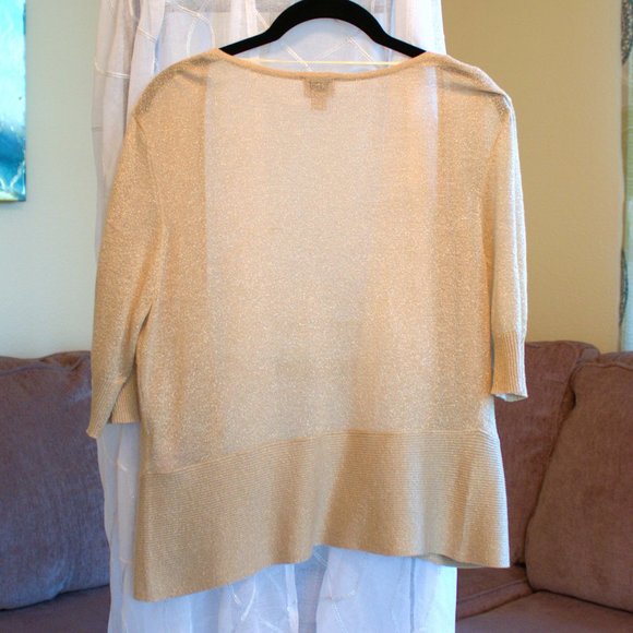 Worthington | Champagne Cardigan | Quartered Sleeve Sweater - Picture 2 of 6